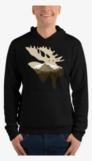 Unisex Grey Moose Hoodie - Hoodie