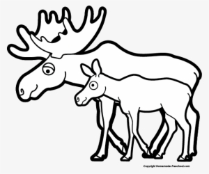 Free Moose Clipart - Black And White Moose Clip Art