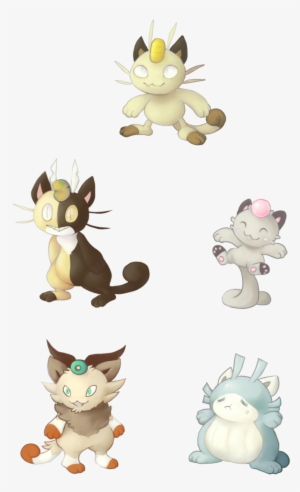 Meowth Variations By Zippyskipy On Deviantart - Pokemon Meowth Variations