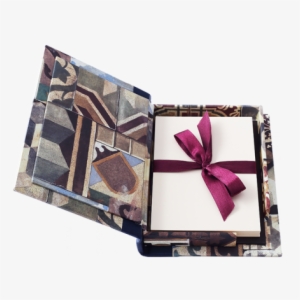 Note Block @- With Half Leather Bound Box - Notepad