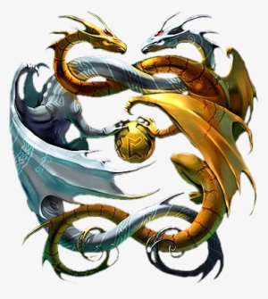 Mordecai Represented As A Dragon - Silver And Gold Dragons