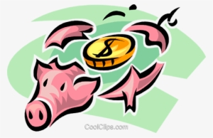 Broken Piggy Bank Royalty Free Vector Clip Art Illustration - Alcancia Rota Png