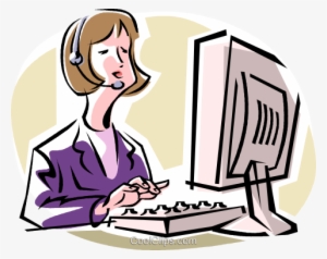 Receptionist Royalty Free Vector Clip Art Illustration - Court Clerk Clipart