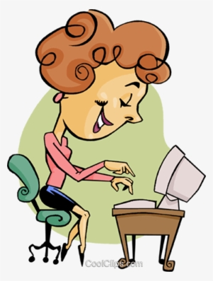 Receptionist Royalty Free Vector Clip Art Illustration - Secretaria De Una Escuela Animada