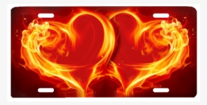 Red Flame Hearts - Blue And Orange Heart