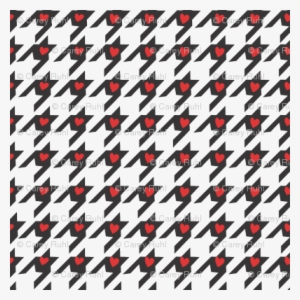 Tiny Red Hearts On Houndstooth - Pattern
