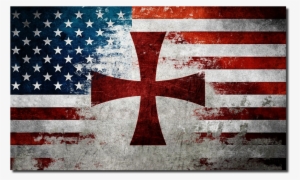 American Crusader Flag Decal - American Flag And Templar Cross