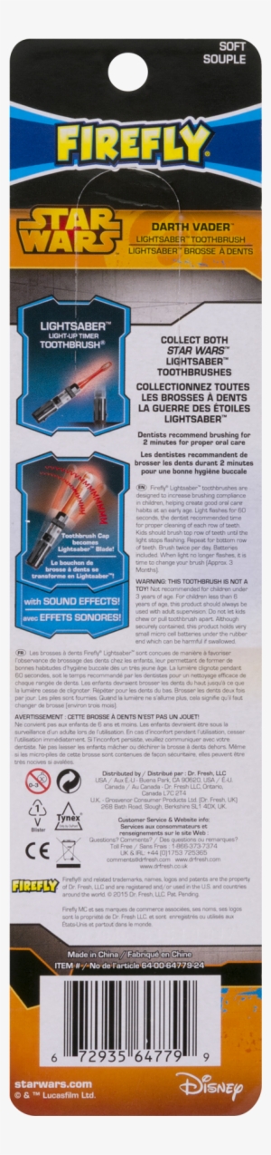 Firefly® Star Wars™ Darth Vader Lightsaber™ Lightup - Firefly Firefly Star Wars Lightsaber Darth Vader Toothbrush