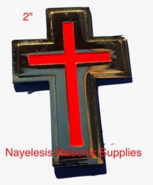 Kt Christian Knight Templar 2" Inch Gold Plated Cross - Cross