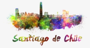 Chile Skyline In Watercolor By Pablo - Santiago De Chile Skyline In Watercolor