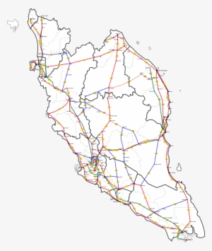 Peninsular Malaysia Road Map Road Map Blank Map - Semenanjung Malaysia Vector Map