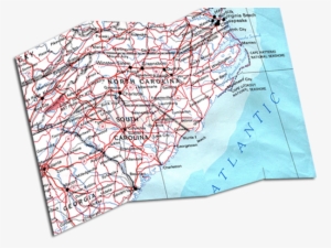 North Carolina Roadmap - Road Map Folded Png