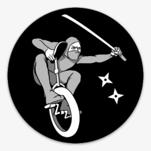 Ninja On A Unicycle Sticker - Sports