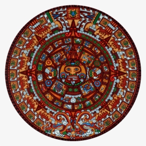 Aztec Religion - Aztec Calendar 500pc Round Jigsaw Puzzle By Eric Dowdle