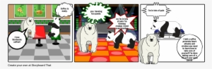 Two Bears And Coffee - Cartoon