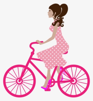 Bicycle Clipart Colorful - Girl On A Bike Png