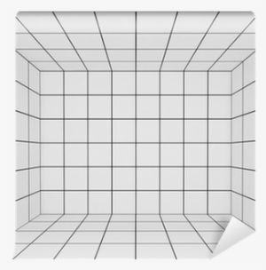 White Space With Perspective Grid , 3d Wall Mural • - Architecture