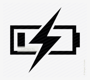 Vector Icon Of Lightning Over Flat Battery - Battery Vector Icon Png