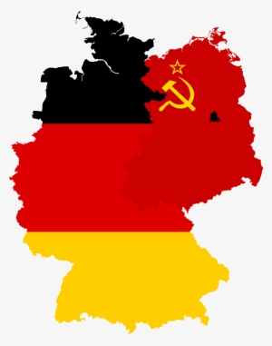 Flag Map Of West & Soviet-occupied Germany - German Flag In Germany