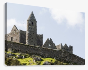 Ancient Stone Ruin With Stone Wall, Turret And Church