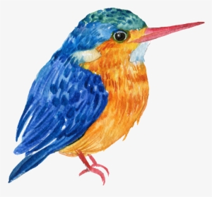 Hand Painted A Blue Bird Png Transparent Material - Portable Network Graphics