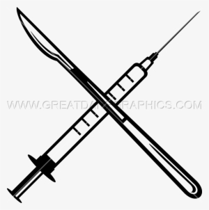 Scalpel & Needle - Clip Art