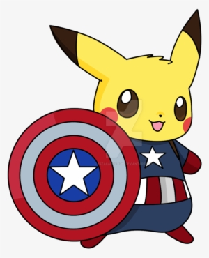 Captain America Clipart Team Captain - Pikachu Captain America Shirt