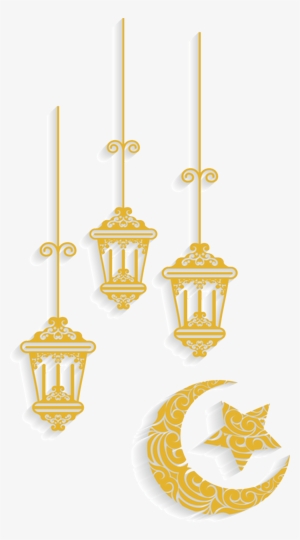 Golden Eid Moon Png Design Material - Ornament