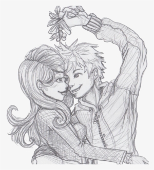 28 Collection Of Mistletoe Kiss Drawing