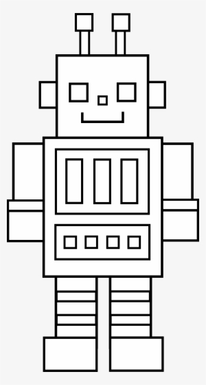 Little Robot Line Art- Could Have This As An Option - Outline Picture Of Robot