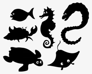 20 5bconverted 5d Clipart Sea Animals - Deep Sea Creatures Silhouette