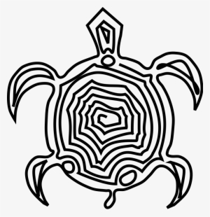 Turtle Clip Art Download - Line Drawings Tribal Turtle