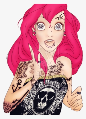 Princess Drawing Hipster - Princesse Disney Punk Rock Ariel