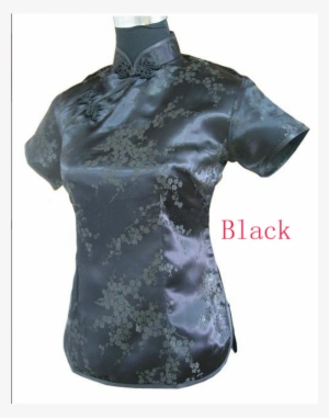 Chinese Shirt Short Sleeve China Blouse For Women Black