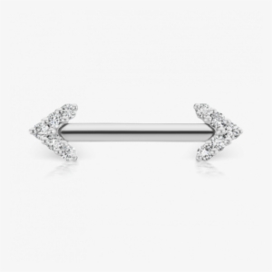 5mm Double Diamond Arrow Complete Nipple Barbell Image - Body Piercing