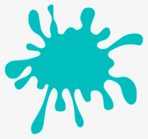 Paint Turquoise Splat Art Abstract Shape M - Black Paint Splatter Clip Art