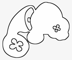 Logo In The Shape Of A Simplified Manatee With Flower-shaped - Shape