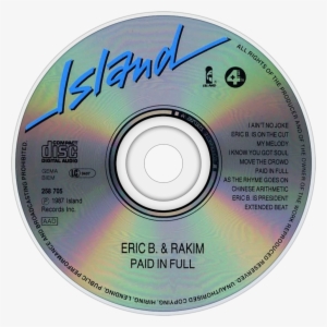 & Rakim Paid In Full Cd Disc Image - Eric B And Rakim Paid In Full Cd