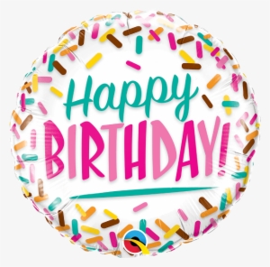 Birthday Sprinkles Balloon - Qualatex 18 Inch Circle Foil Balloon - Birthday Sprinkles