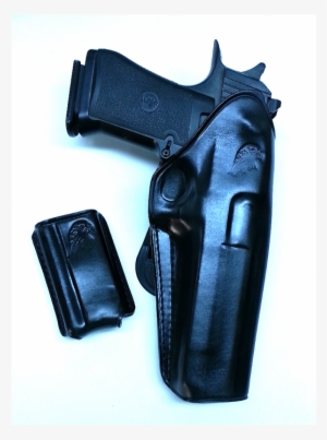 Leather Paddle Owb Holster With Extra Mag Pouch For - Leather