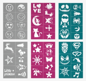 Nicpro Full Face Paint Kit With 48 Stencils, Aq Professional - Paint