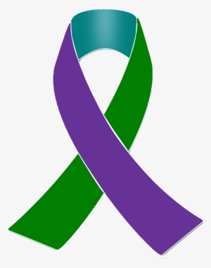 Purple, Teal And Green Awareness Ribbon