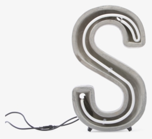 Alphacrete, Concrete Neon Light S-0 - Néon Alphacrete Table Lamp - Letter S - Indoor / Outdoor