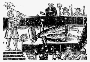 Executioner Drawing Guillotine - Charles 1 Execution