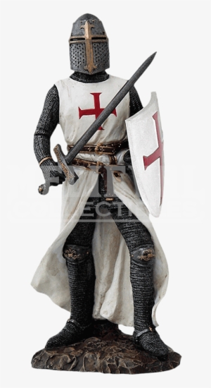 Crusader Knight With Sword And Shield Statue - Crusader Knight