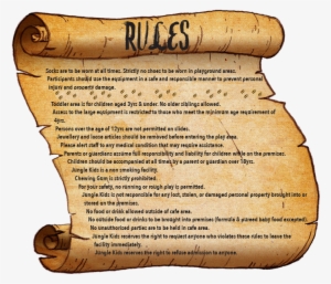 Jungle Kids Rules Png Black And White - Rules On A Scroll