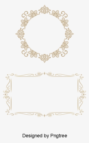 Round And Square Vintage Lace Border, Frame, Retro, - Psd