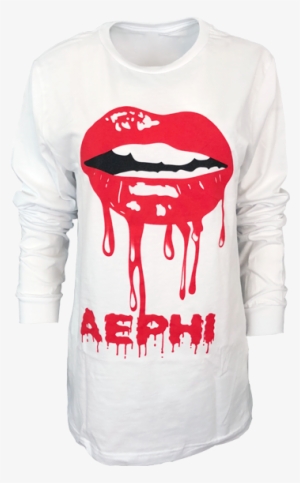 Alpha Epsilon Phi Lips Longsleeve - Long-sleeved T-shirt