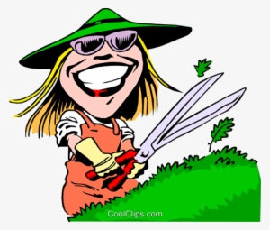 Gardening Cartoon Royalty Free Vector Clip Art Illustration - Gardening Cartoon