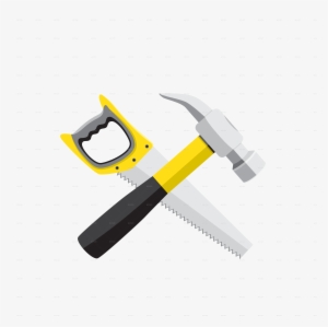 Different Tools Silhouette Icon Different Tools Silhouette - Hammer And Saw Png